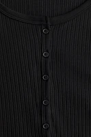 Ribbed Button-Front Top