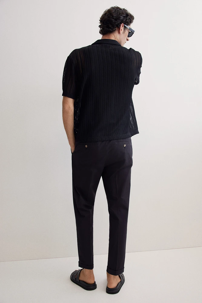 Regular-Fit Cropped Cotton Pants