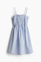 Smocked-Bodice Cotton Dress