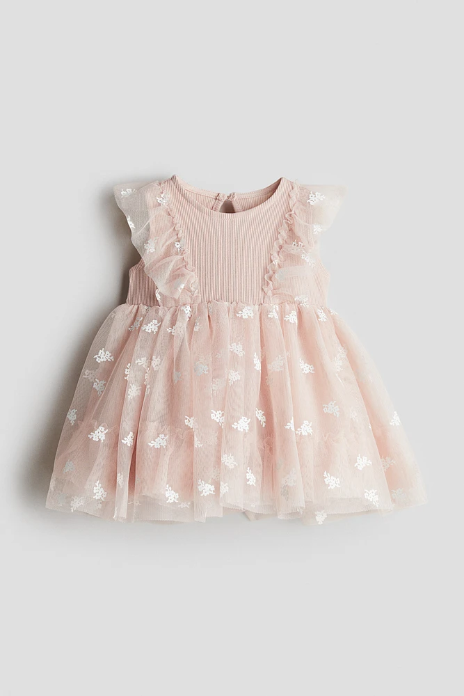 Printed Tulle-Skirt Dress