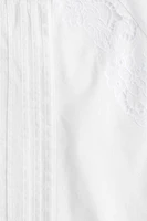 Linen-Blend Blouse with Eyelet Embroidery