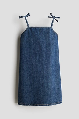 Tie-Detail Denim Dress