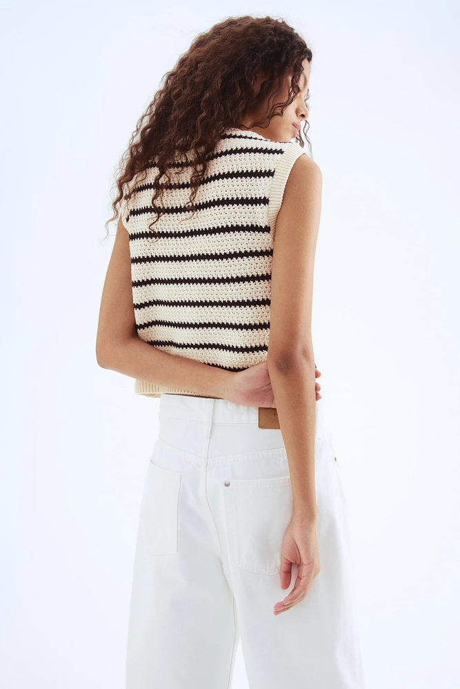 Button-Front Sweater Vest