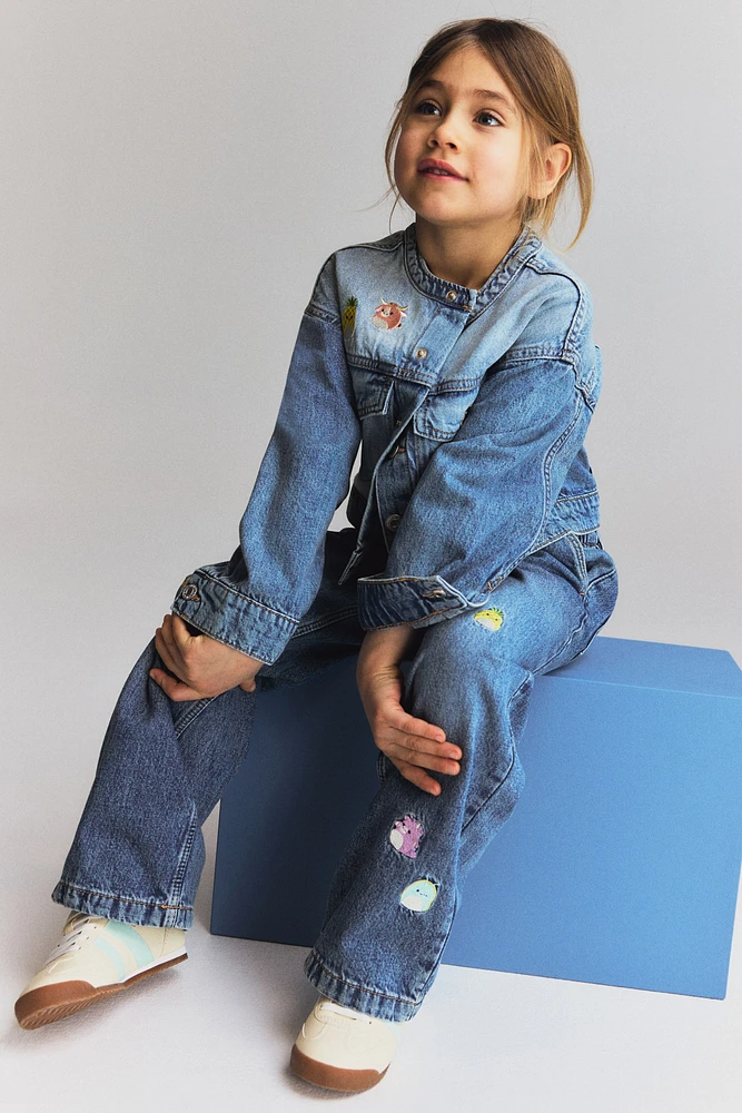 Veste en denim avec motifs brodés