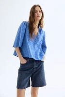 Blouse with Eyelet Embroidery