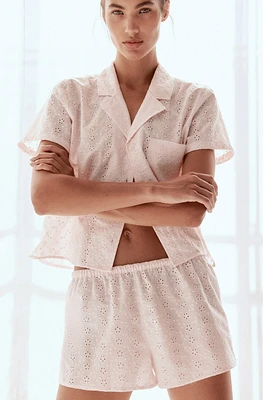 Pajamas with Eyelet Embroidery