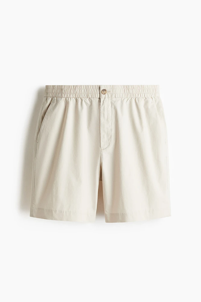 Short coupe décontractée en popeline