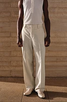Loose-Fit Linen-Blend Suit Pants