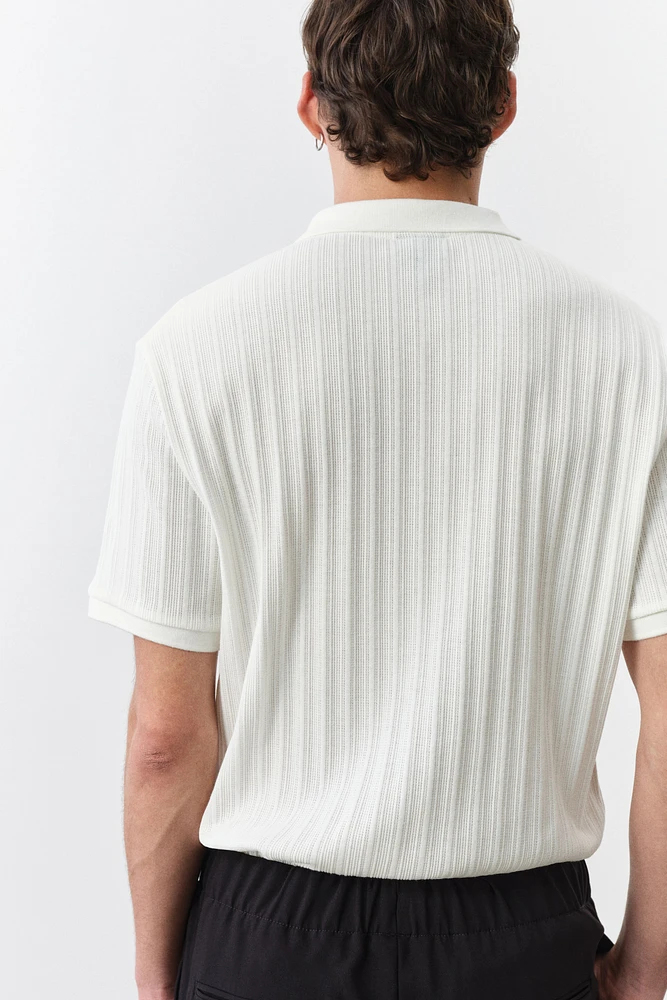 Slim-Fit Textured Jersey Polo Shirt