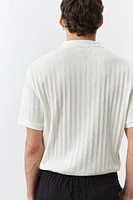 Slim-Fit Textured Jersey Polo Shirt