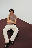 Regular-Fit Ribbed Sweater Vest