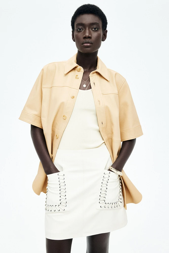 Loose-Fit Leather Shirt