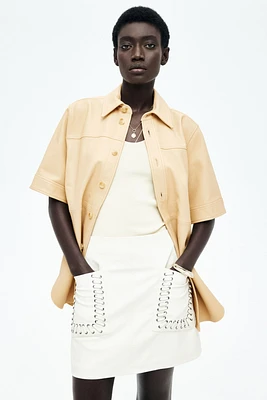 Chemise ample en cuir