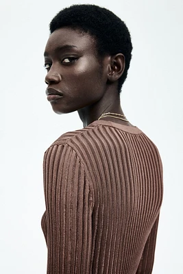 Sheer Rib-Knit Top
