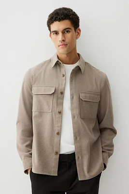Regular Fit Felted Overshirt