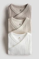 3-pack Ribbed Wrapover Bodysuits