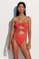 Padded-Cup Bandeau Swimsuit