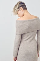 Off-the-Shoulder Fine-Knit Dress
