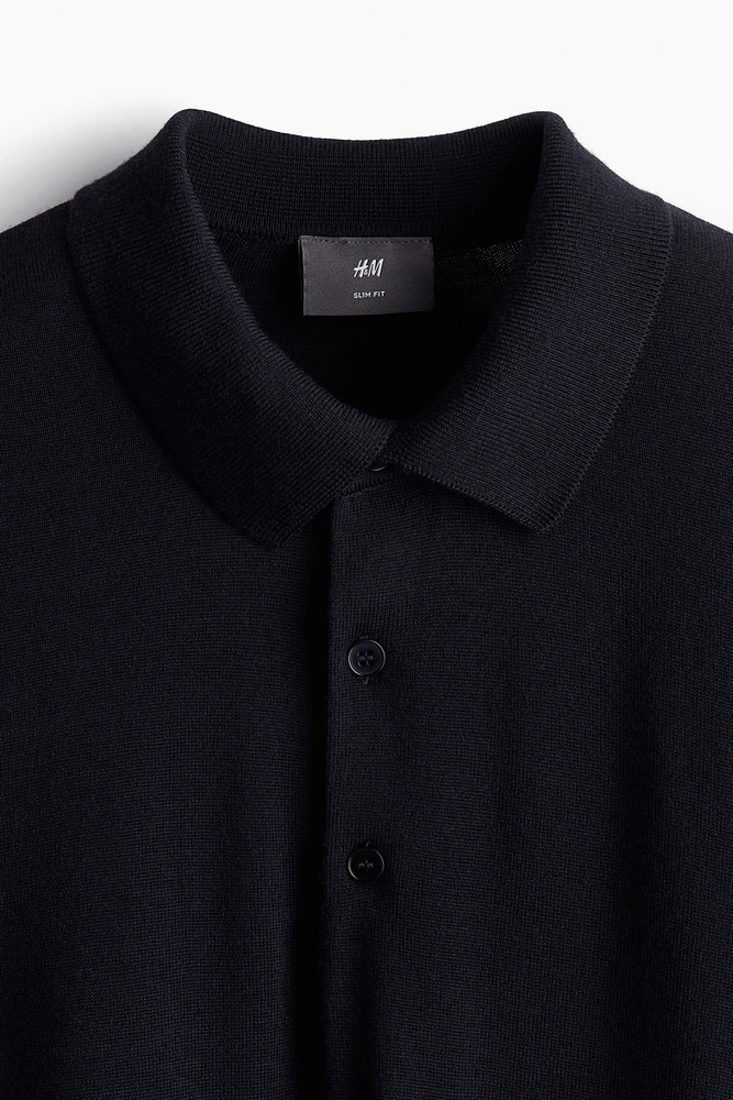 Slim Fit Wool Polo Shirt
