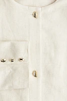 Veste à basque en lin mélangé