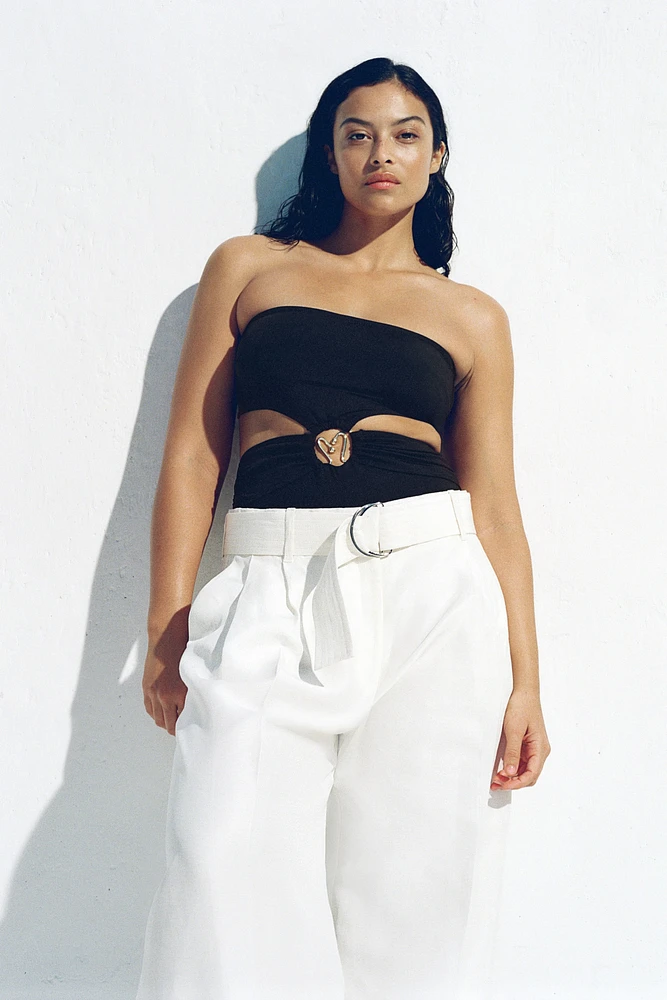 Padded-Cup Bandeau Swimsuit