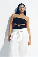 Padded-Cup Bandeau Swimsuit