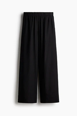 Wide-Leg Linen-Blend Pants