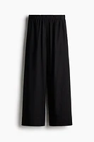 Wide-Leg Linen-Blend Pants