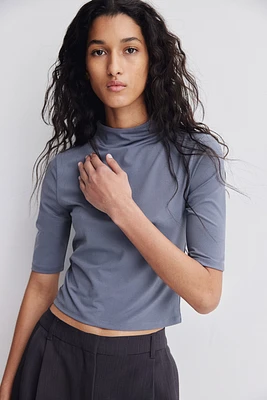 Microfiber Mock Turtleneck Top
