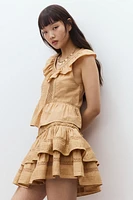 Ruffle-Trimmed Sleeveless Top
