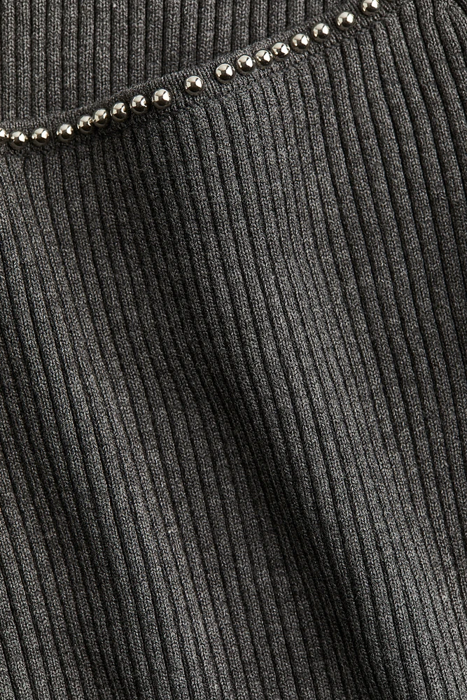 Bead-Detail Off-the-Shoulder Top