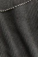 Bead-Detail Off-the-Shoulder Top