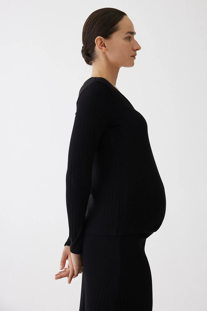 MAMA Ribbed Jersey Top
