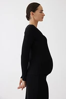 MAMA Ribbed Jersey Top