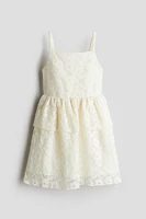 Flounce-Trimmed Lace Dress