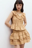 Ruffle-Trimmed Sleeveless Top