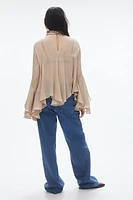 Blouse grande taille à volant