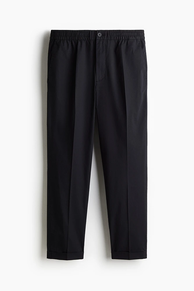 Regular-Fit Cropped Cotton Pants