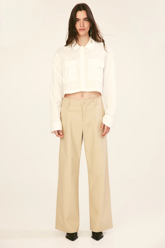 Raw-Edge Twill Chinos