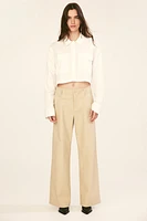 Raw-Edge Twill Chinos