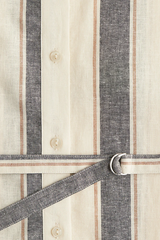 Linen-Blend Shirt Dress