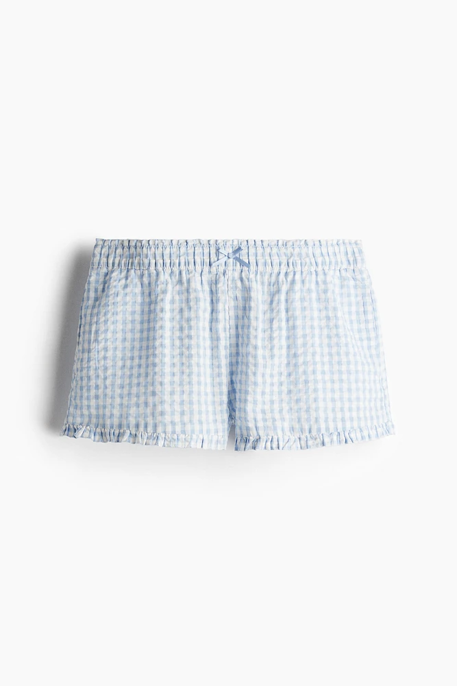Short en crépon de coton à taille élastique