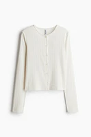 Pointelle Jersey Cardigan