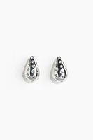 Rhinestone-embellished Dome Earrings