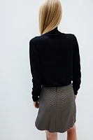 Metal-Detail Mini Skirt