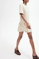 Tie-Detail Denim Dress