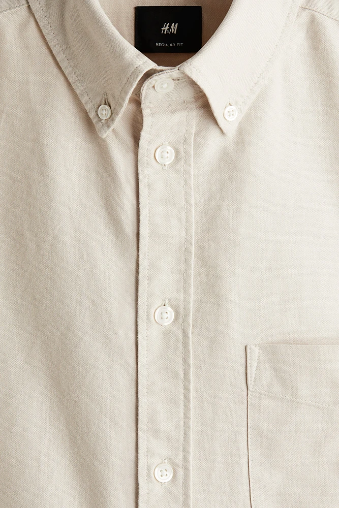 Regular-Fit Short-Sleeved Oxford Shirt