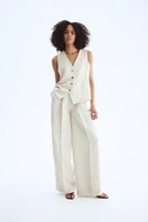 Linen-Blend Suit Vest