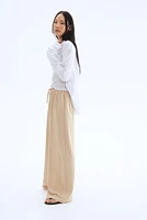 Wide-cut Pull-on Pants
