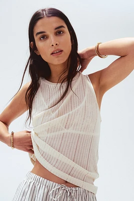 Rib-knit vest top